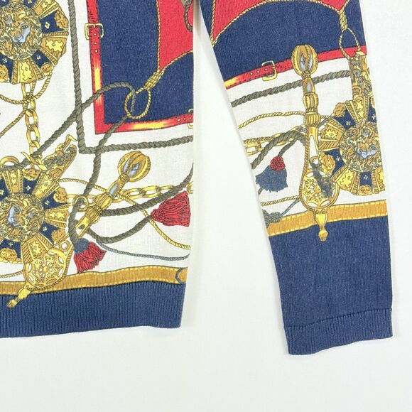 Talbots Womens XS Luxury Chain Rope Equestrian Baroque Knit Cardigan Sweater - Picture 3 of 6